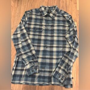 Mountain Hardwear Blue and Gray Plaid Casual Button Down Shirt